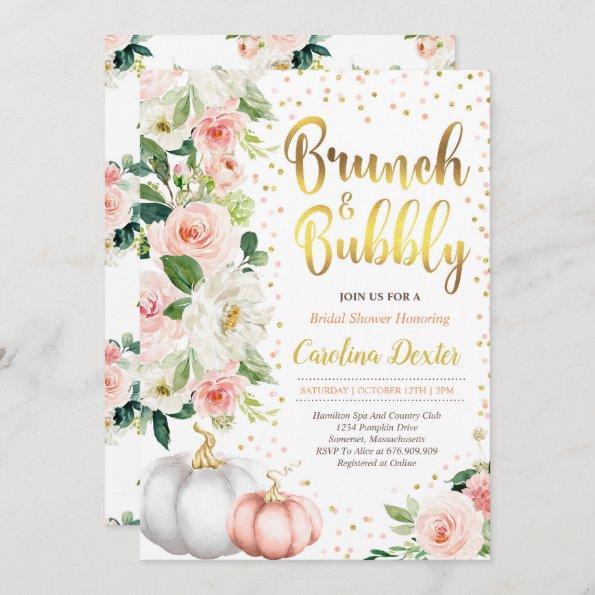 Fall Brunch And Bubbly Bridal Shower Invitations