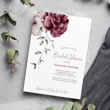 Fall burgundy floral elegant