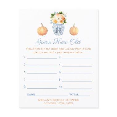 Fall Classic Guess How Old Bridal Shower Game Invitations