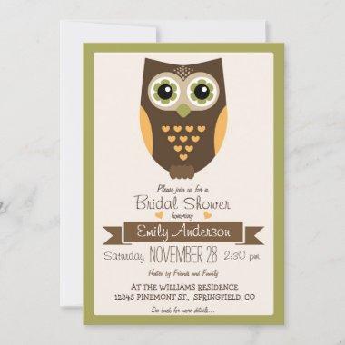 Fall Colors Owl, Bridal Shower Invitations