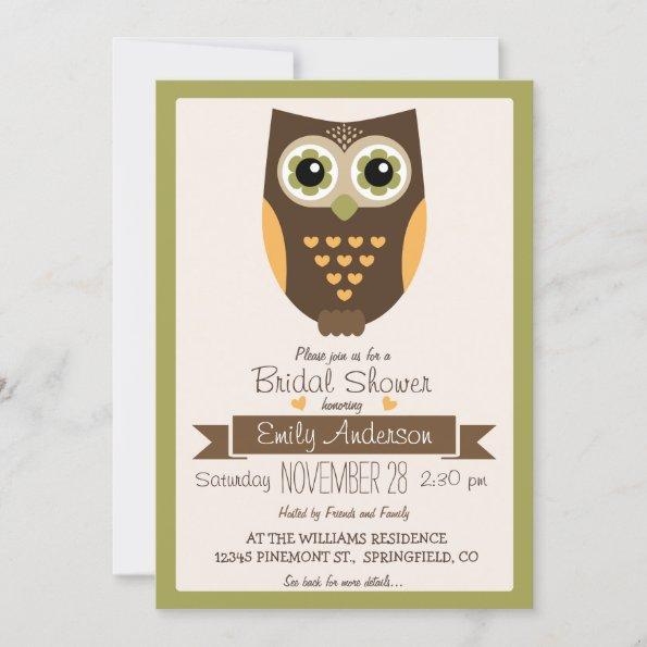 Fall Colors Owl, Bridal Shower Invitations