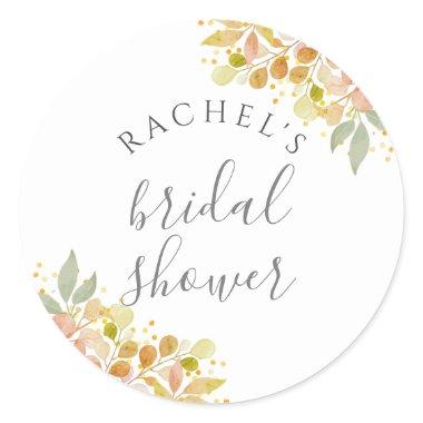 Fall Eucalyptus Branches & Leaves  Classic Round Sticker