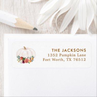 Fall Farm House White Pumpkin Return Address Label