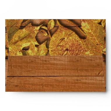 Fall Faux Gold Leaf Art Elegant Autumn  Envelope