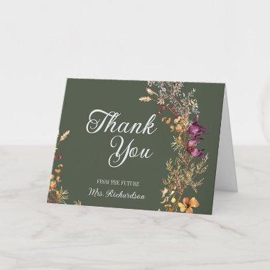 Fall Floral Boho  Folded Thank You