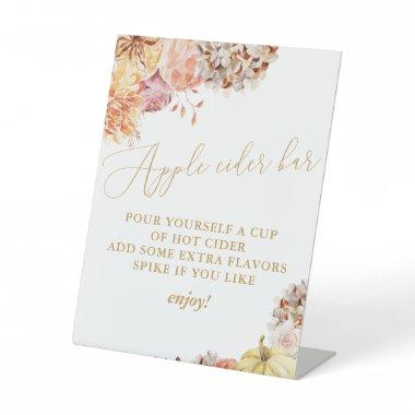 Fall Floral  Apple Cider Pedestal Sign