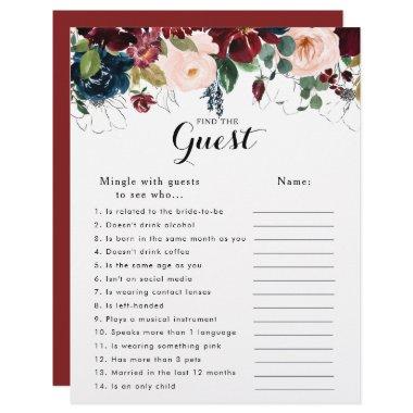 Fall Floral Bridal Shower Find the Guest Game