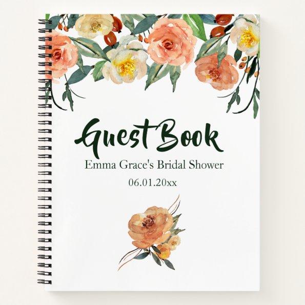 Fall Floral Bridal Shower Guest Book