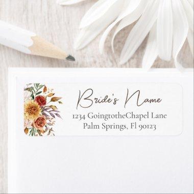 Fall Floral  Return Address Label