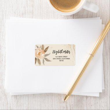 Fall Floral Elegant Wedding Address Label