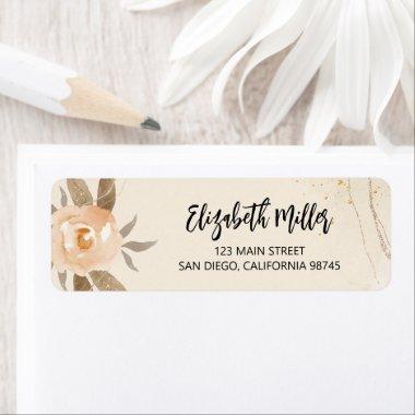 Fall Floral Elegant Wedding Return Address Label