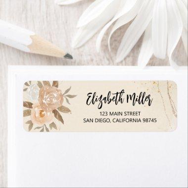 Fall Floral Elegant Wedding Return Address Label