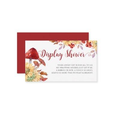 Fall Floral Mushroom Sunflowers Display Shower Enclosure Invitations