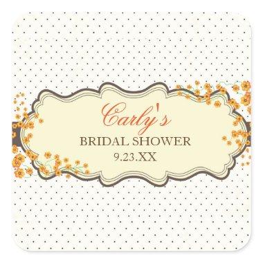 Fall floral polka dot  favor stickers