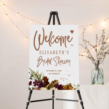 Fall floral rusty bridal shower welcome sign