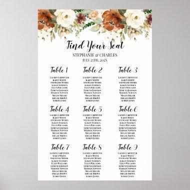Fall floral Wedding Seating Chart