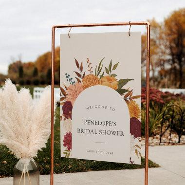 Fall Florals Arch Bridal Shower Welcome Foam Board