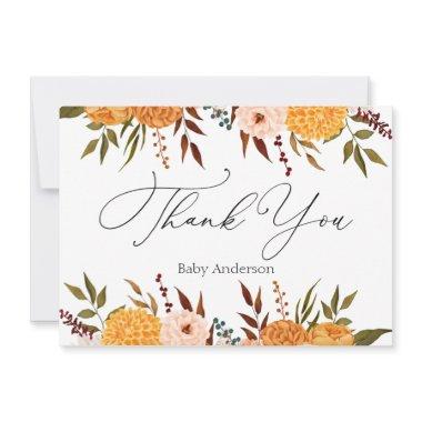 Fall Florals Mums Thank You Note