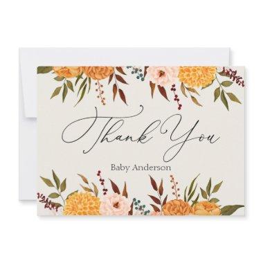Fall Florals Mums Thank You Note