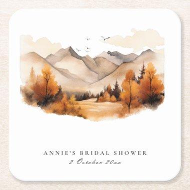 Fall Forest Mountains Scene  Coaster
