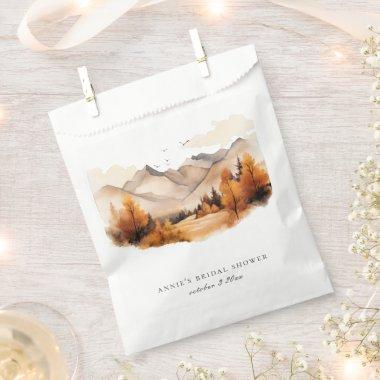 Fall Forest Mountains Scene Wedding  Favor Bag