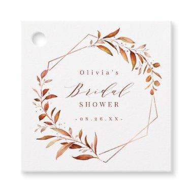 Fall Greenery Geometric Thank You Bridal Shower Favor Tags