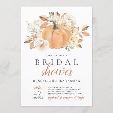 Fall Harvest Pumpkin Bridal Shower Invitations