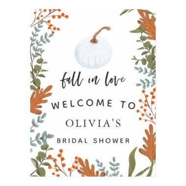 Fall In Love Autumn Bridal Shower Welcome Sign