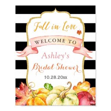 Fall in Love Autumn Leaves Pumpkin  Poster