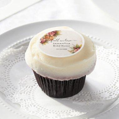 Fall in Love Autumn Leaves Rust  Edible Frosting Rounds