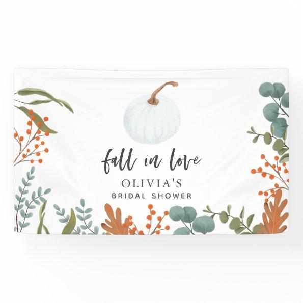 Fall In Love Autumn Pumpkin Bridal Shower Banner