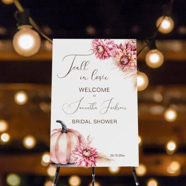 Fall in love boho bridal shower welcome sign