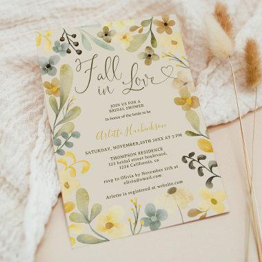 Fall in love boho floral autumn chic bridal shower Invitations