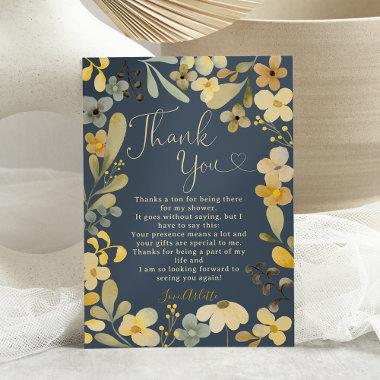 Fall in love boho floral autumn chic bridal shower thank you Invitations