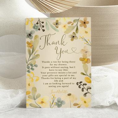 Fall in love boho floral autumn chic bridal shower thank you Invitations