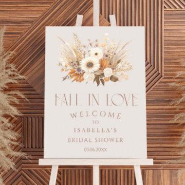 Fall In Love Boho Floral Bridal Shower Welcome Foam Board