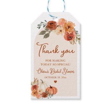 Fall in Love Boho Pumpkin Bridal Shower Favor Tag