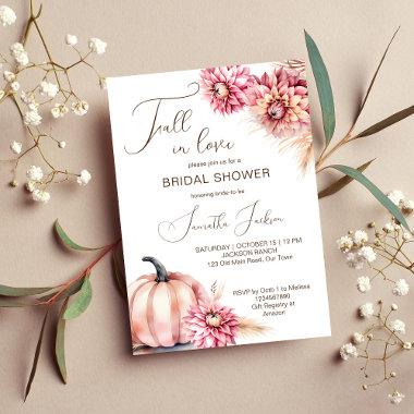 Fall in love boho pumpkin dahlias bridal shower Invitations