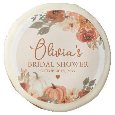 Fall in Love Boho Terracotta Pumpkin Bridal Shower Sugar Cookie