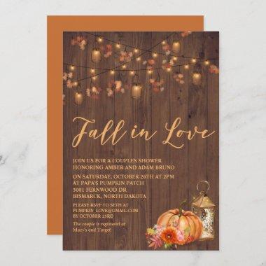 Fall in Love Bridal Couples Shower Invitations