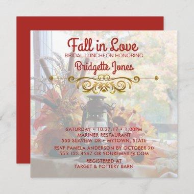 Fall in Love Bridal Luncheon Autumn Wedding Shower Invitations