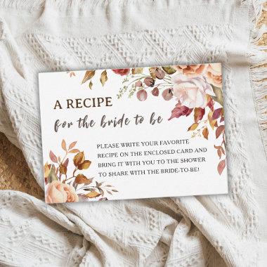 Fall in Love Bridal Shower | Autumn Recipe Request Enclosure Invitations