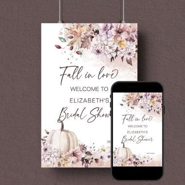Fall in love bridal shower boho welcome sign