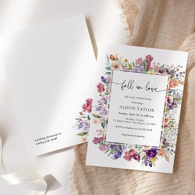 Fall In Love Bridal Shower Floral Spring Garden Invitations