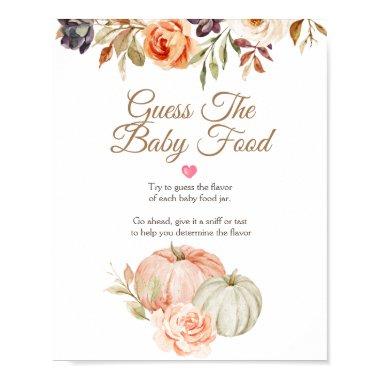 Fall In Love Bridal Shower Guess the Baby Food Poster