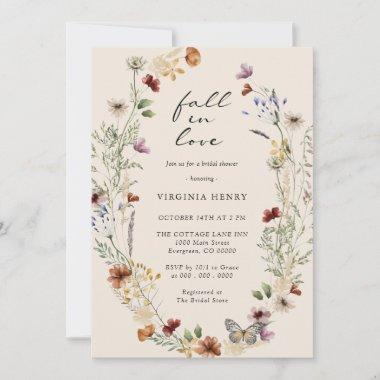 Fall In Love Bridal Shower Invitations