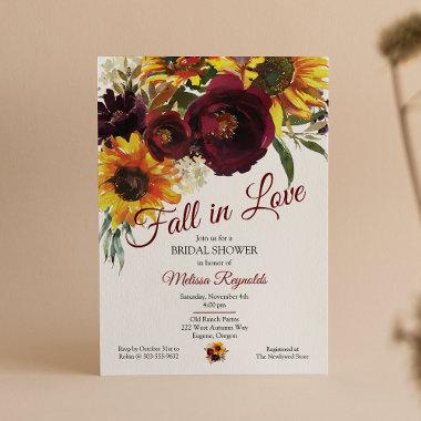 Fall in Love Bridal Shower Invitations
