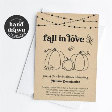 Fall in Love Bridal Shower Invitations