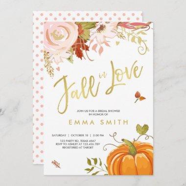 Fall in Love Bridal shower Invitations Baby Autumn