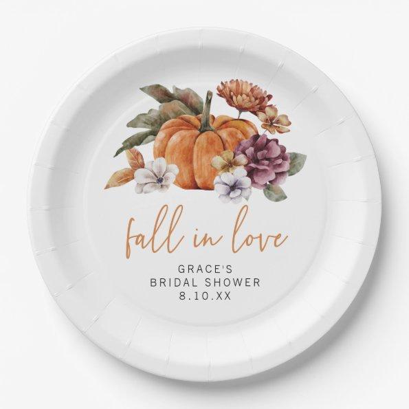 Fall In Love Bridal Shower Paper Plates